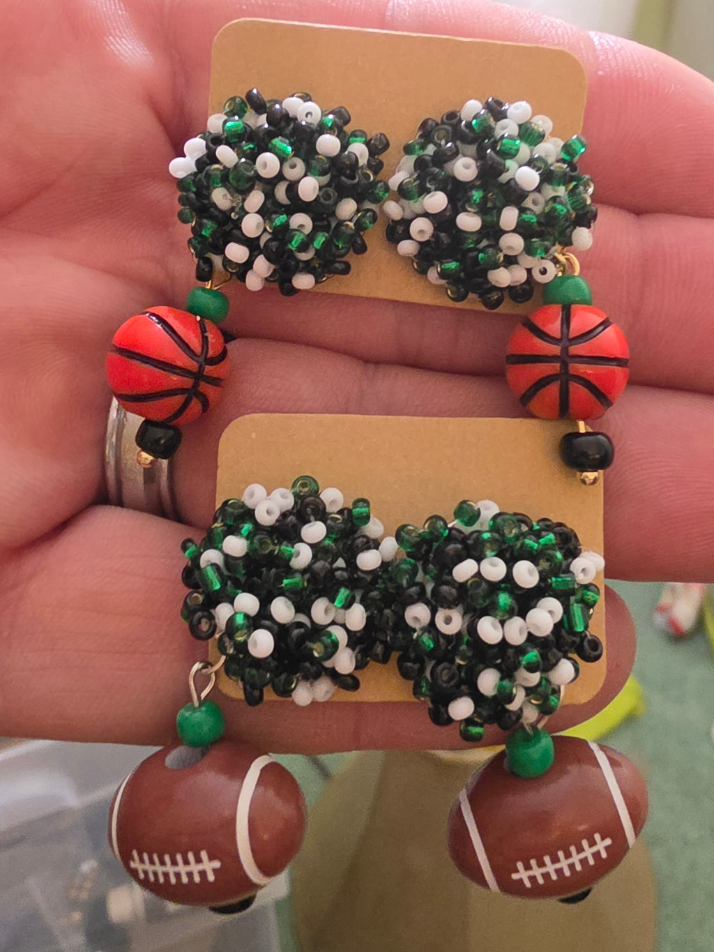 Sports Pompom Earrings